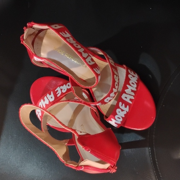 Amore Red Strappy Heels - Picture 4 of 5